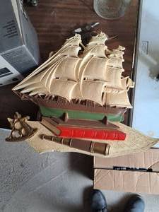 lot 598 image: Vintage Sailing Ship Wall Dcor