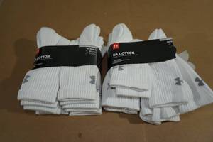 lot 67 image: Under Armour Cotton Crew Socks - Adult Medium