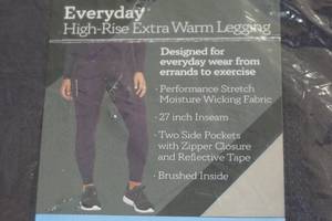 lot 76 image: NEW Members Mark Everyday High Rise Extra Warm Leggings - Large