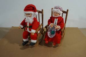 lot 84 image: Santa and Mrs Claus In Rocking Chairs