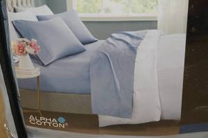 lot 92 image: Beautyrest 600 Thread Count Cooling Cotton Rich 4 Piece Sheet Set - Queen