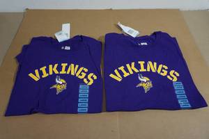 lot 102 image: NEW Minnesota Vikings T-Shirts - Large