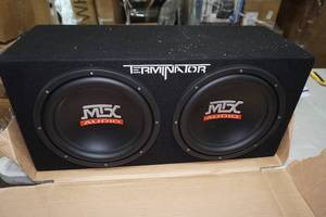 lot 133 image: MTX Terminator Dual 12 Subwoofer Box - Blown Subs
