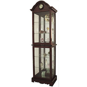 lot 19 image: Floor Standing Lighted Curio Cabinet - Cherry