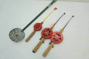 lot 5 image: Vintage Normark Ice Fishing Jigging Rods - Vintage Delfin Rod - Ice Skimmer