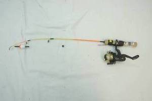 lot 21 image: High Tech Tackle Optimax 101 Reel on Neon Ice Xtreme 25 Light Rod