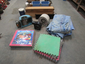 lot 69 image: Fans, Mats, Tarps, Light Bulbs, & Misc.
