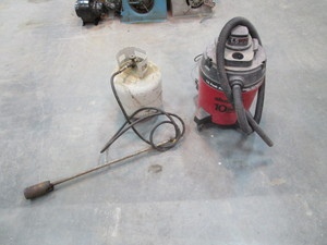 lot 74 image: Propane Weed Burner & Tank, Shop Vac