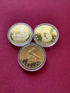 (3) Gold Toned Medals