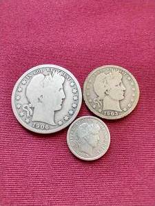(3) U.S. Silver Barber Coins