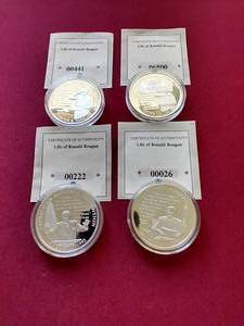 (4) Commemorative Life of Ronald Reagan Coins
