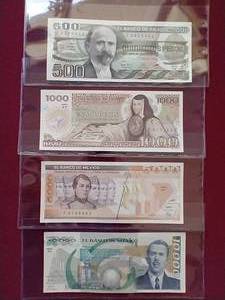 (4) Uncirculated 1980s Mexico Currency Notes