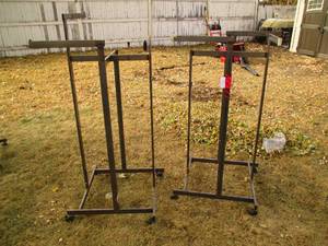2 Garment racks on wheels, retail g...
