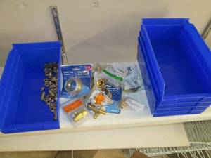 Box of new brass fitting and hardwa...