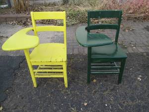 Lot of (2) Vintage wood school desk...