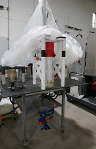 lot 2 image: Custom built R&D stand with test units on it