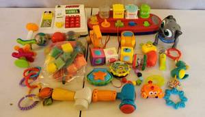 LOT OF BABY TOYS STRINGING BLOCKS WALKINGTALKING BINGO PUPPY DOG PALS MICKEY MOUSE SESAME STREET