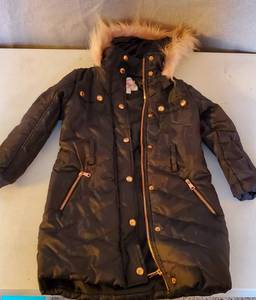 CHILLIPOP GIRLS JACKET BLACK WITH FUR HOOD SIZE 4 GREAT CONDITION