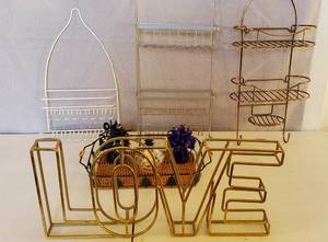 LOT OF HOME ITEMS SHOWER HANGERS SILVER NUT BOWL LOVE SIGN BALLOON WEIGHTS
