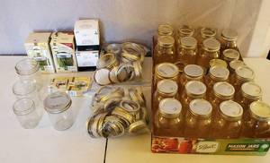 CANNING SUPPLIES 32 OZ JARS JAR LIDS JAR BANDS REGULAR MOUTH WIDE MOUTH BALL BRAND KERR BRAND NEW & USED ITEMS