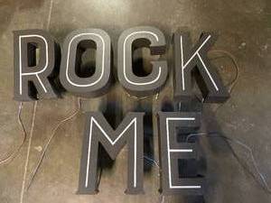 lot 26 image: Rock Me LED halo lit individual aluminum letters