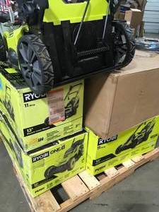 Mix Lot of Ryobi Battery Operated Lawn Mowers, Customer Returns - Review all pictures