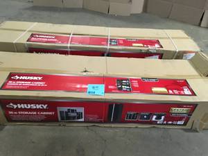 Husky Ready-to-Assemble 24-Gauge Steel Freestanding Garage Cabinet in Black (36 in. W x 72 in. H x 18 in. D)- Review all pictures