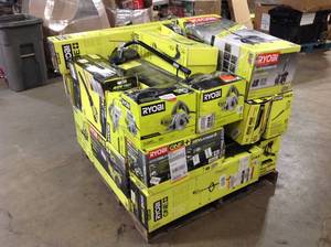 Pallet With Assorted Ryobi Outdoor Tools Customer Returns Different Style and Conditions See Pics
