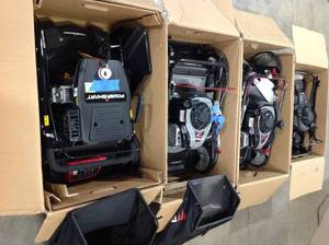Lot of assorted Lawnmowers used various types models and conditions customer returns