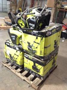 Lot of assorted used Ryobi LawnmowersSnowblower  various models and conditions may need repair customer returns