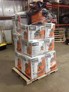 Pallet with assorted Ridgid Shop Vacs various models and conditions customer returns  review pictures