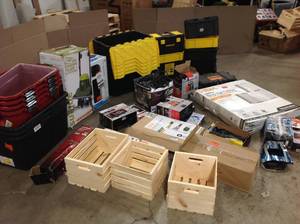 Lot of assorted Tools, Storage Bins and accessories various models and conditions review pictures