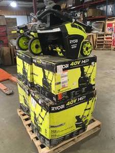 Lot of assorted Ryobi outdoor tools various models and conditions customer returns see pictures