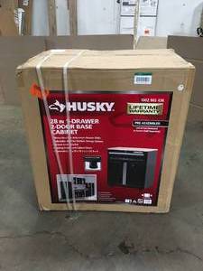Husky Ready-to-Assemble 24-Gauge Steel 1-Drawer 2-Door Garage Base Cabinet in Black (28 in. W x 33 in. H x 18 in. D