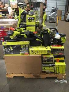 Pallet With Assorted Ryobi Outdoor Tools Customer Returns various models  and Conditions See Pics