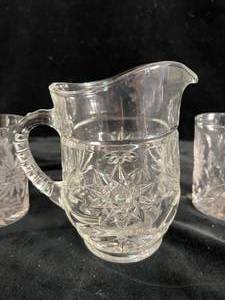 lot 28 image: Glass Pitcher and 6 Matching Glasses