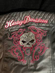 lot 195 image: Harley Davidson Scroll Willie G Skull Leather Jacket