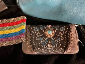 lot 175 image: Lot of Purses Tiana clutch, Coach, Vintage Italian Weaved