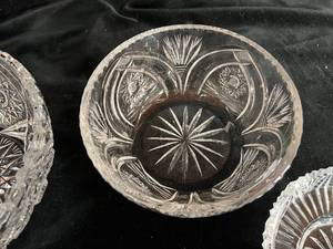 lot 152 image: Lot of Cut Crystal Bowls and Relish Trays