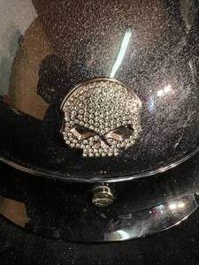 lot 141 image: Harley Davidson Helmet Bedazzled Skull