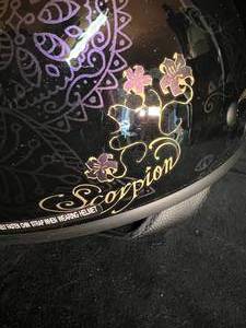 lot 142 image: Harley Davidson Helmet Purple Paisley