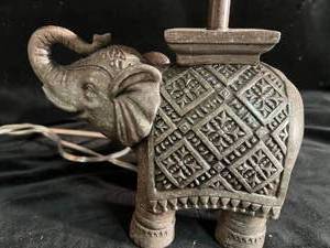 lot 96 image: Pair of 2 Matching Elephant Lamps with Shades
