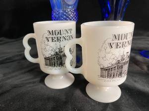 lot 98 image: Mount Vernon Mugs and George and Martha Washington Glasses