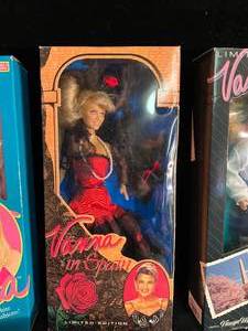lot 112 image: Set of 3 Vanna White Dolls in Original Packaging with Clothes