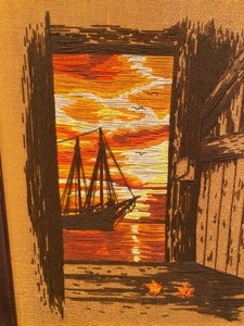 lot 89 image: Framed Vintage StringEmbroidered Art Piece