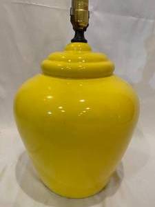 lot 196 image: Large Yellow Ceramic Table Lamp