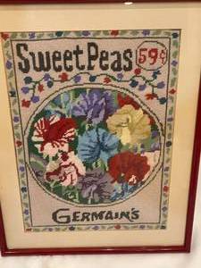 lot 215 image: Vintage Sweat Peats Germains Needlepoint Art Piece