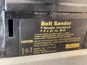 lot 233 image: Craftsman 4x21Inch Belt Sander 1.25 HP Model 315.117920