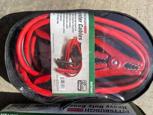 lot 235 image: Heavy Duty Pittsburg 12 Foot 8 Gauge Jumper Cables