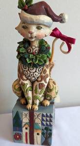 lot 51 image: Three Jim Shore Heartwood Creek Cat Figurines including Jim Shore In Pursuit of Winter Fun